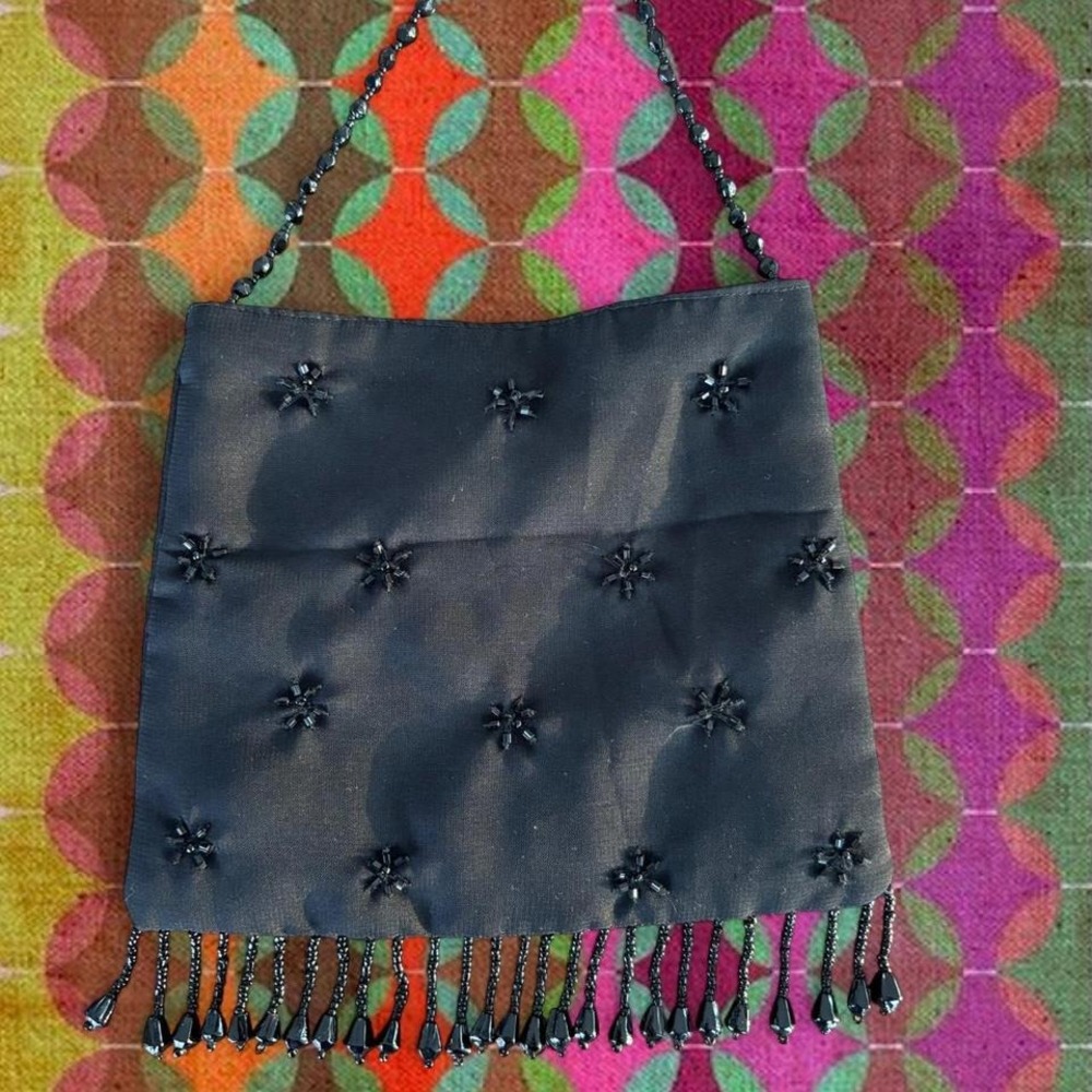 Mini beaded Y2K / 90s black mini bag